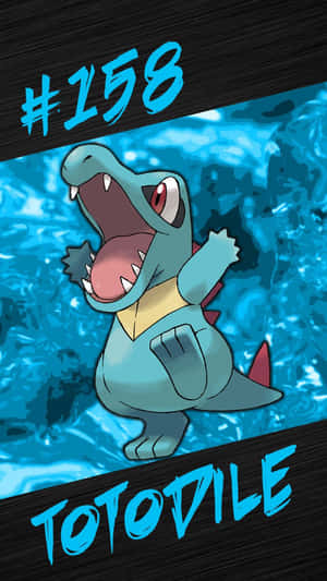 Totodile, Pokemon Bilang 158 sa Aksyon — Pokemon Telepon Wallpaper