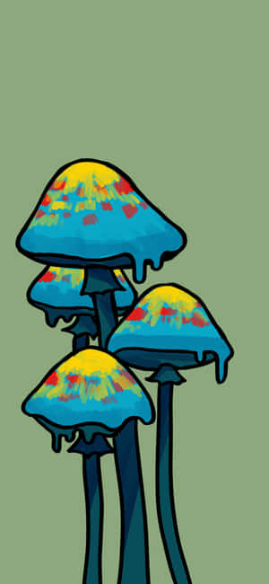 Trippy Mushroom Background — iPhone X Wallpaper