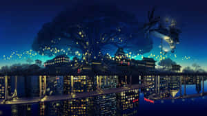 Mga larawan ng Anime City — Anime city GIF Wallpaper
