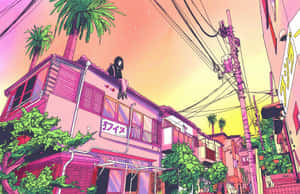 Purple Anime na background