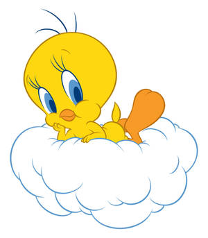 Wallpaper ni Tweety na Nagpo-pose sa Puting Ulap — Nubia Flip Wallpaper