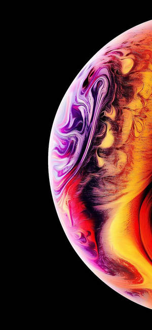 Marbled purple abstract half bubble na iPhone XR wallpaper