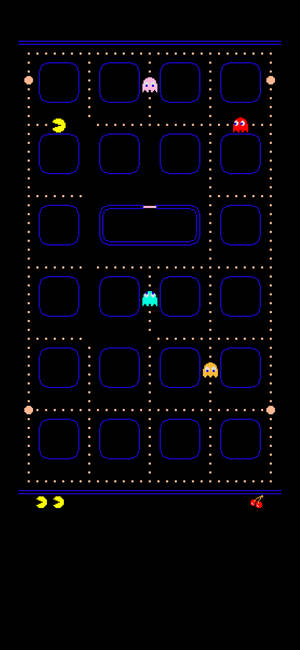Pac-Man game sa itim na background na iPhone XR wallpaper