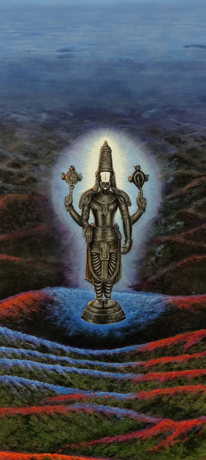 Venkateswara Swamy Black Metallic Deity Figurine — OnePlus 11 Wallpaper