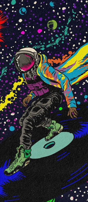 Vibey Disco Spaceman — Pixel 9 Pro Fold Wallpaper