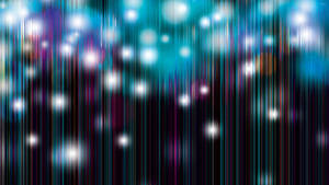 Asul at pink na glitch filter sa gitna ng bokeh effects wallpaper.
