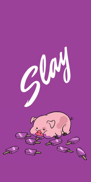 Kumakain si Waddles ng Sorbetes — 18:9 Wallpaper