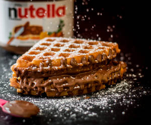 Waffle Stack Nutella wallpaper — Warm Wallpaper