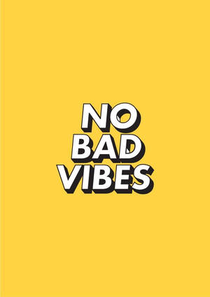 Walang Masamang Vibes na Cute Pastel Yellow Aesthetic Quote — Aesthetic Yellow Wallpaper