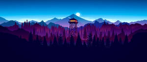 Lila na Aesthetic Watchtower na wallpaper.