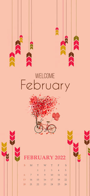 Welcome February In Pink Aesthetic wallpaper — iPhone 17e Wallpaper