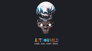 Cool aesthetic Astroworld wallpaper na may amazing art earth skull design. — iMac Wallpaper