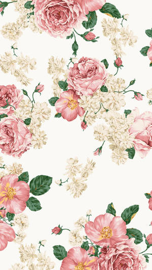 White at Pink na Floral na iPhone