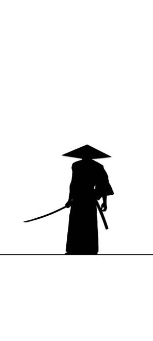 White iPhone Samurai Silhouette — 1080x2400 Wallpaper
