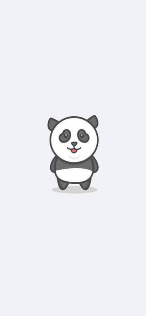 White iPhone Cute Panda — iPhone 16e Wallpaper