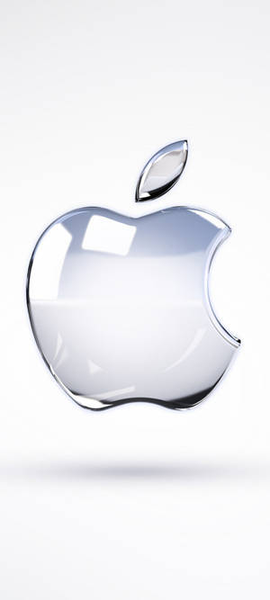 White iPhone Silver Apple Logo — 1080x2400 Wallpaper
