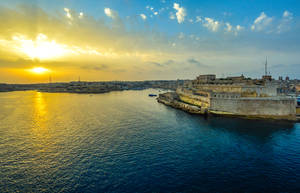 Grand Harbour Malta pagsikat ng araw na wallpaper