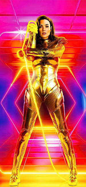 Wonder Woman 1984 Retro Gold Armor wallpaper — iPhone 18 Pro Wallpaper
