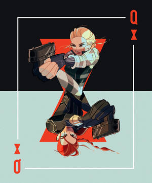 Yelena Belova Deck Card Art wallpaper — Galaxy Z Fold 5 Wallpaper