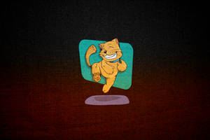 Dilaw na masayang tumatalon na pusa wallpaper — 3:2 Wallpaper