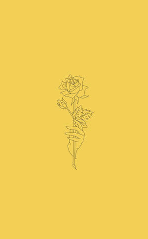 Yellow Rose Aesthetic Sketches — Lenovo Tab Wallpaper
