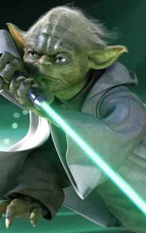 Yoda With Lightsaber Star Wars Tablet — Honor Pad 20 Wallpaper