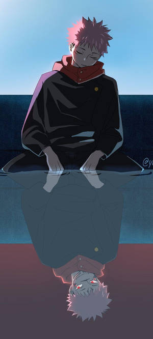 Yuji Itadori Reflection Jujutsu Kaisen IPhone — Pixel 11 Wallpaper