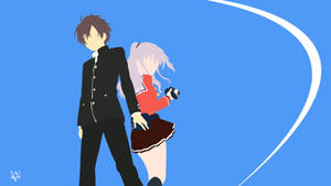 Yuu at Nao Charlotte Minimalist Anime — Minimalist na anime Wallpaper