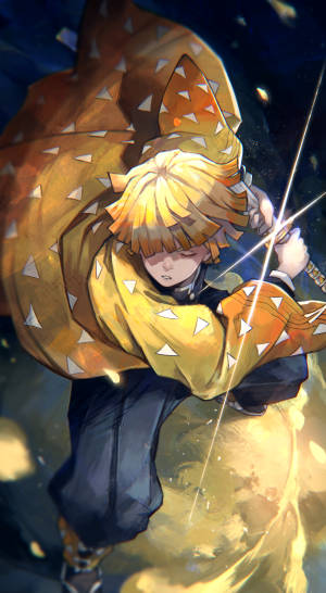 Zenitsu na may Espada mula sa Demon Slayer — Zenitsu ng demon slayer Wallpaper