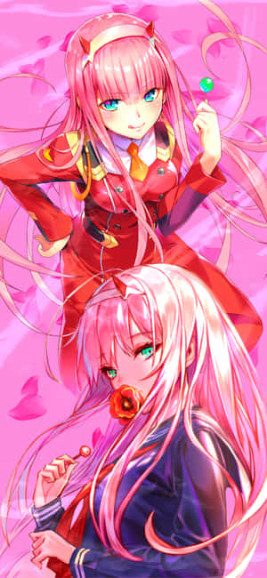 Background ni Zero Two — iPhone 11 Wallpaper
