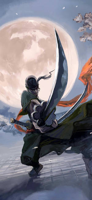 Zoro Itinutok ang Espada HD — iPhone 12 Wallpaper