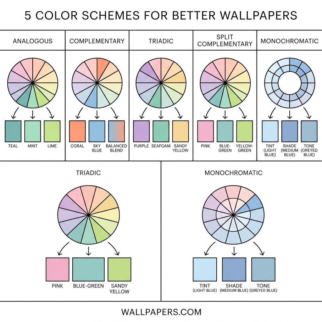 Color Palette Theory for Wallpapers infographic