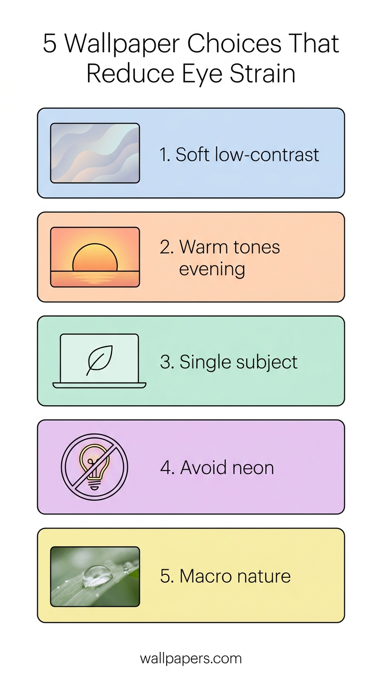 Best Wallpapers for Eye Strain & Productivity infographic